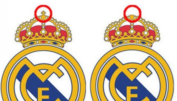 Logo do Real Madrid com e sem cruz.