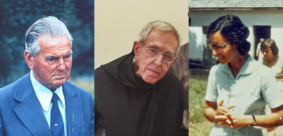 O diácono Pozzobon, dom Estêvão e irmã Cleusa, alguns dos brasileiros que podem ser beatificados.