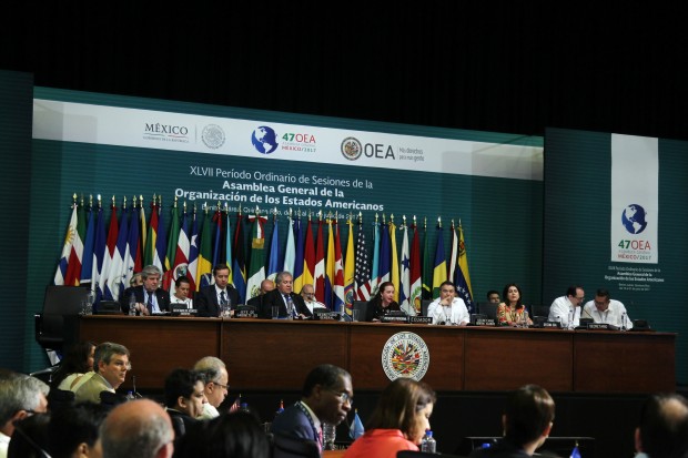 Primeiro dia de trabalhos da assembleia em Cancún. Foto: Alberto Viveros/OEA