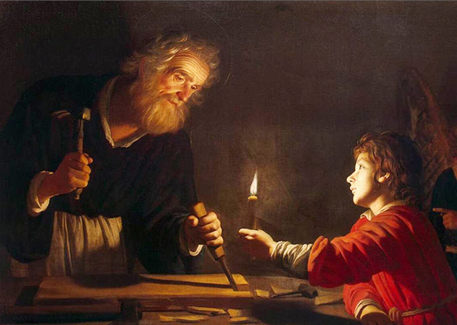 7 exemplos inspiradores de pais na Bíblia Infância de Cristo, pintura de Gerard van Honthorst.
