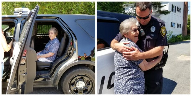 Idosa fã de policiais é “presa” como presente em aniversário de 93 anos
