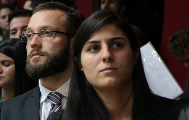 Os deputados Filipe Barros e Chris Tonietto.